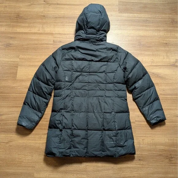LL Bean Mountain Classic Down Parka Hooded Jacket Women M Downtek Pertex Puffer